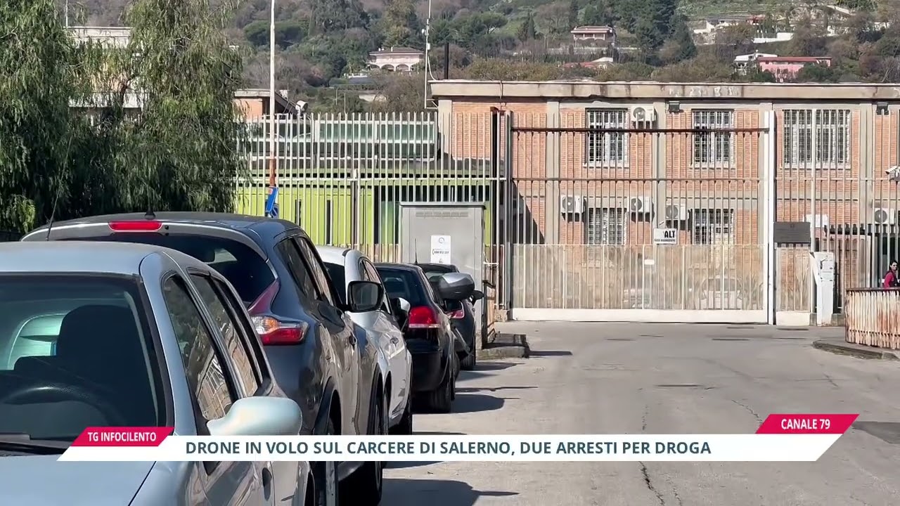 Drone in volo sul carcere di Salerno: due arresti per droga dopo un inseguimento