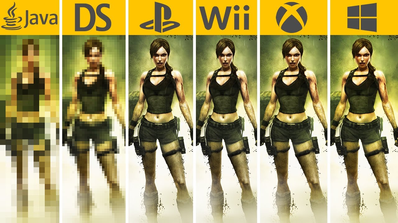 Tomb Raider Underworld (2008) PC vs PS2 vs Xbox 360 vs PS3 vs Wii vs DS vs Java
