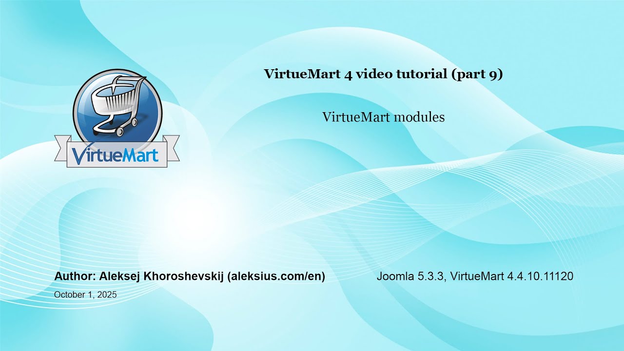 VirtueMart 4 video tutorial. Joomla shopping cart extension (part 9)