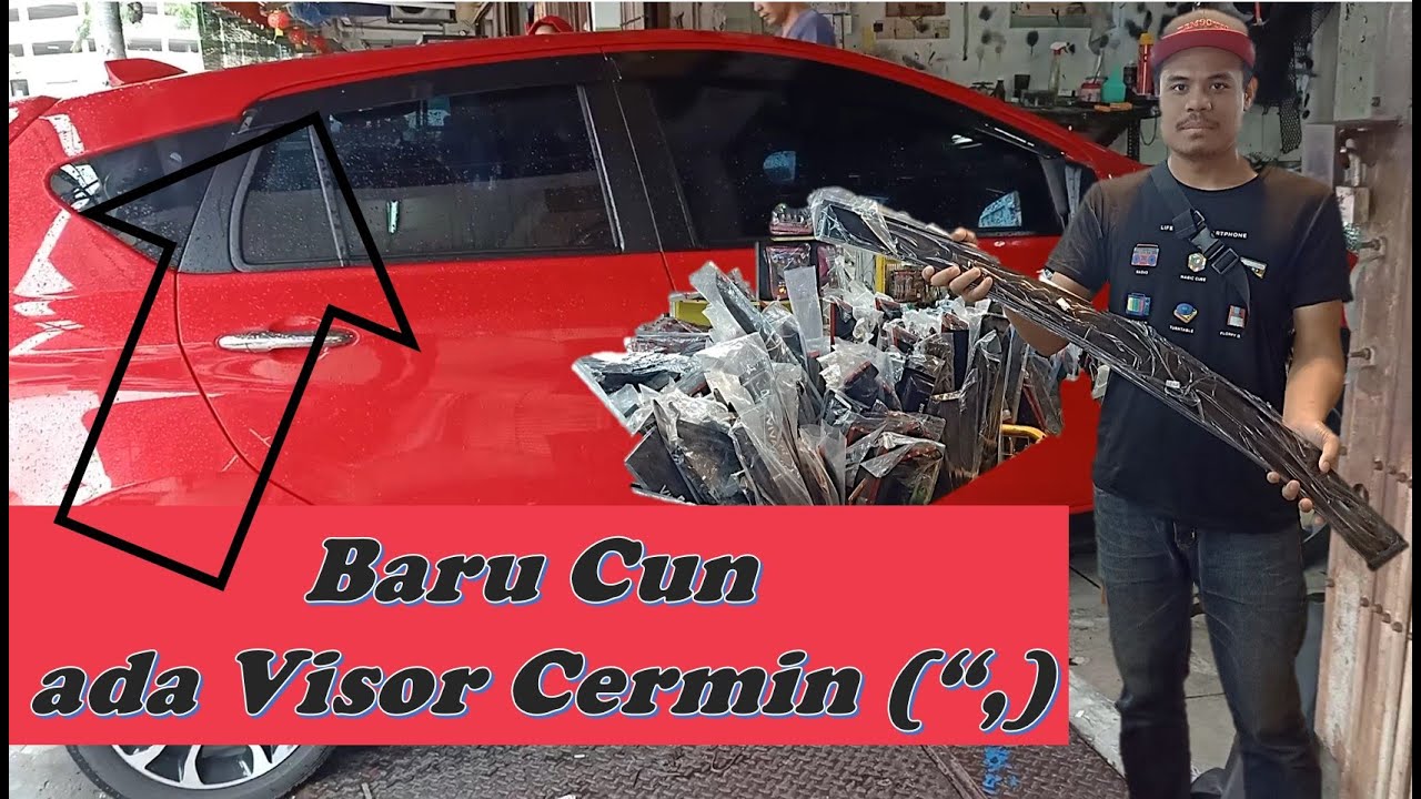 Myvi Merah Gen3 Pasang Visor Cermin Baru Nampak Kemas
