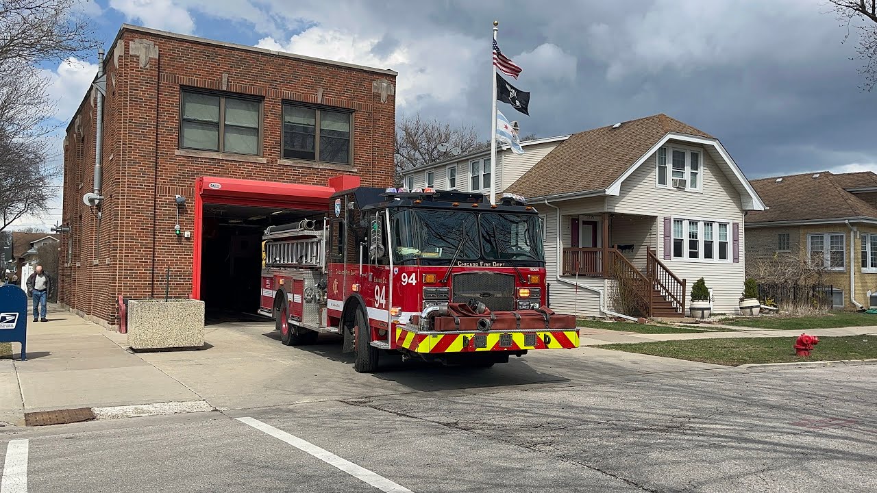 *AIR HORN* Chicago Fire Department Engine 94 Responding