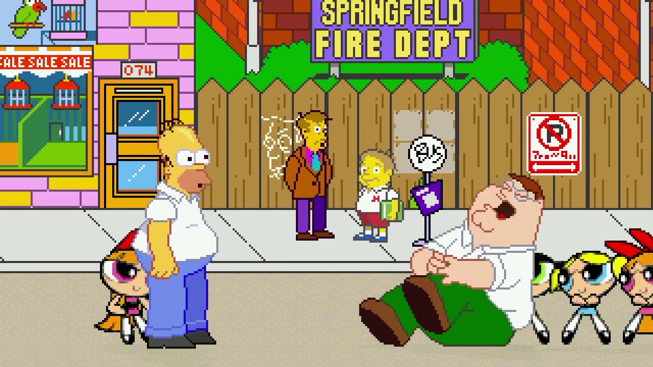 AN Mugen Request #1187: Homer Simpson & Blossom VS Peter Griffin & Buttercup
