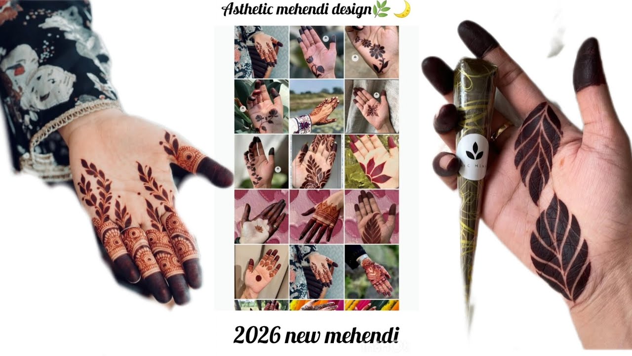 Asthetic mehendi design🌿🌙||2026new henna idea🌷✨||simple mehendi design💕🌙||#mehndi #henna 