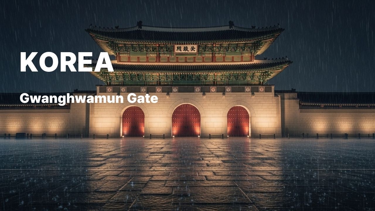 Rainy Night Gwanghwamun Gate / 광화문의 고요한 빗소리 수면음악 (Sleep ASMR)