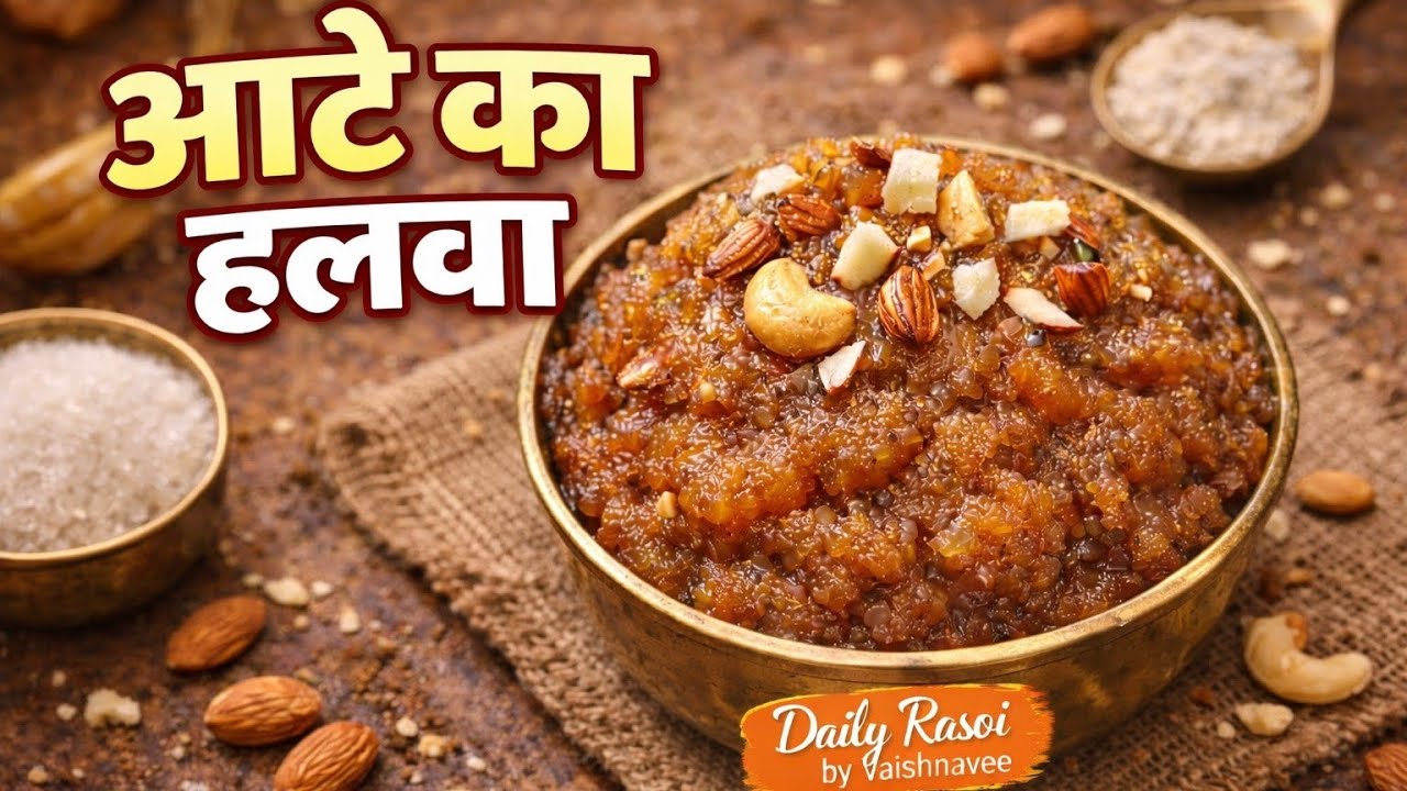 Aate Ka Halwa | Kada Prasad Recipe 🙏 | Gurudwara Style | Easy & Perfect Texture | आटे का हलवा 