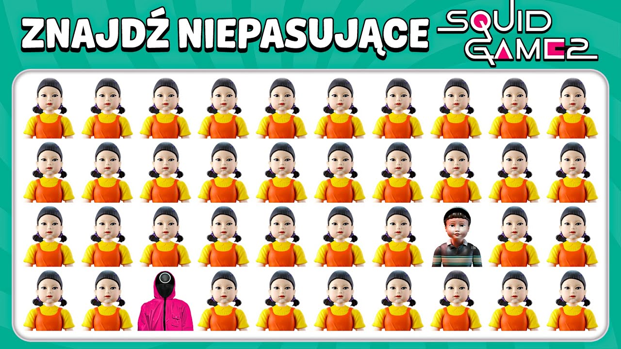 Znajdź Niepasujące Emoji - Squid Game 2 Edycja 🦑🎲 | Quiz Pszczoła