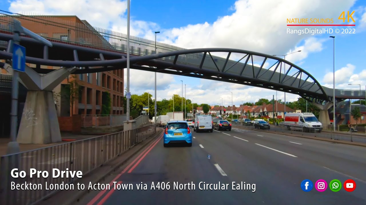 Beckton London to Acton Town Via A406 North Circular Ealing GoPro Drive
