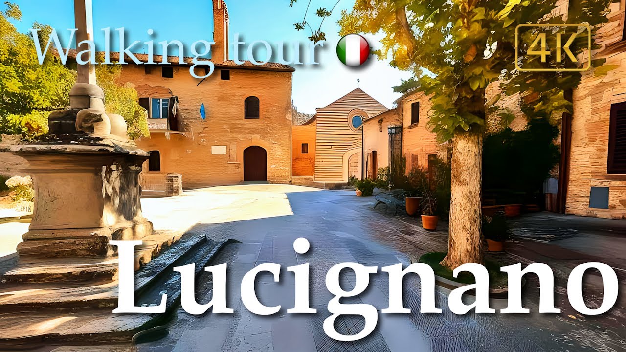 Lucignano (Tuscany), Italy【Walking Tour】History in Subtitles - 4K