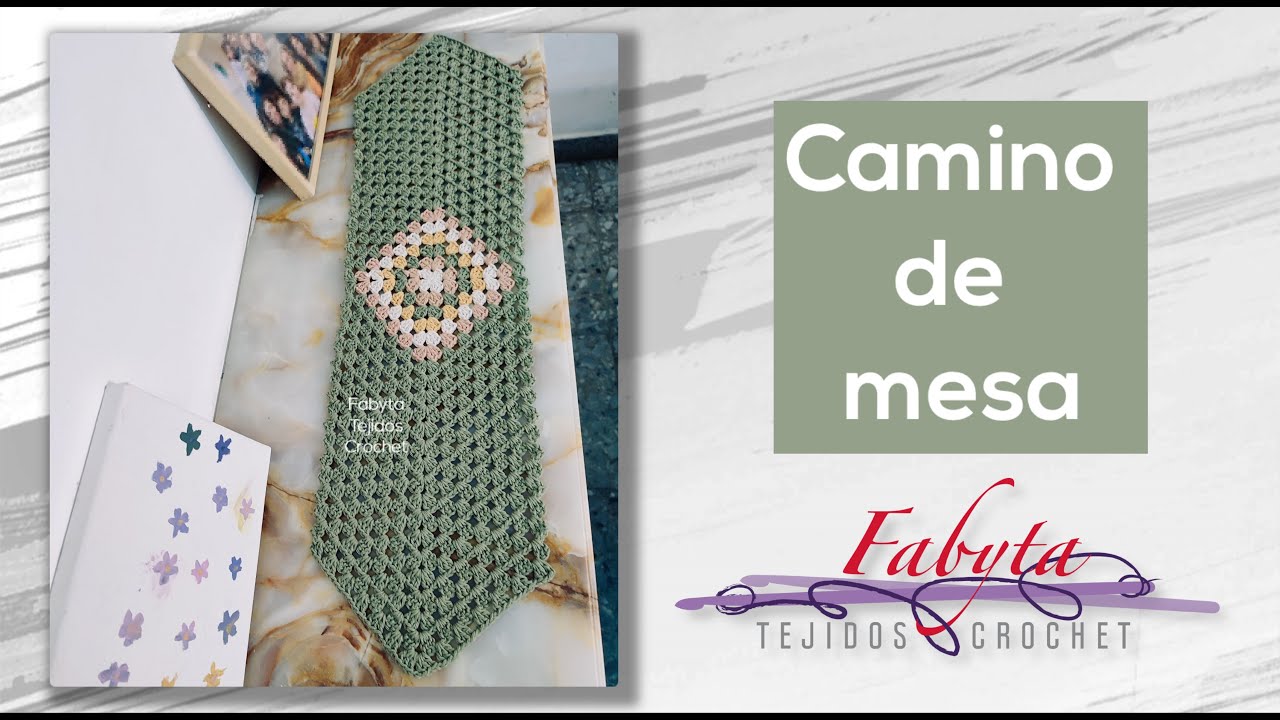 Camino de mesa facil, en crochet, en punto granny, que se adapta facilmente a distintos tamaños