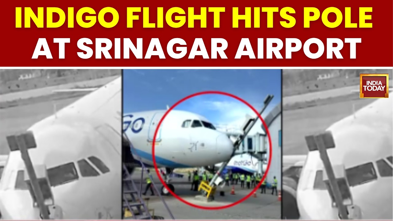 Самолет IndiGo задел столб во время парковки в аэропорту Сринагара, все пассажиры в безопасности ...