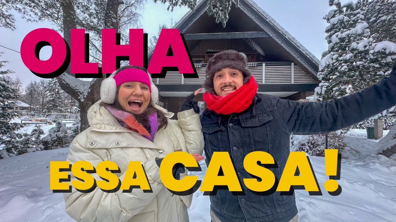 TOUR pela CASA que ficamos na FINLÂNDIA! De frente para um LAGO CONGELADO