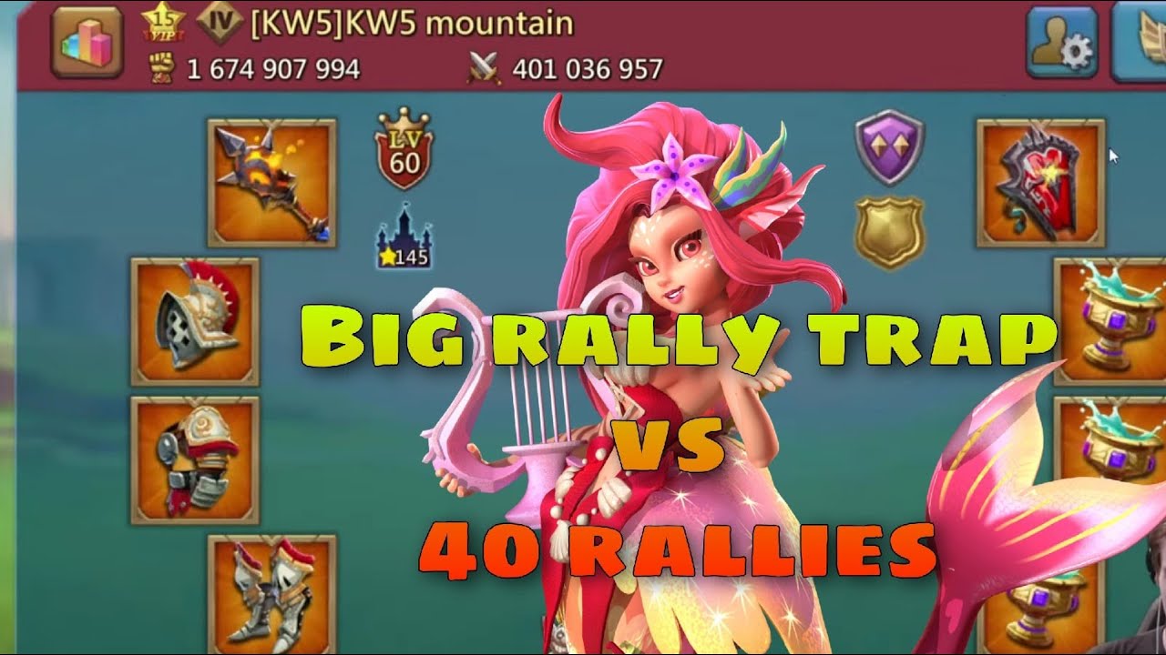 Lords Mobile - KW vs LH. Rally party! 20 rallies from both sides. Very BIG rally trap with 145 stars