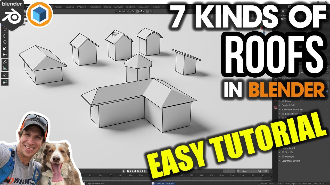 How to Model 7 Different Kinds of ROOFS in Blender - Architectural Modeling Tutorial