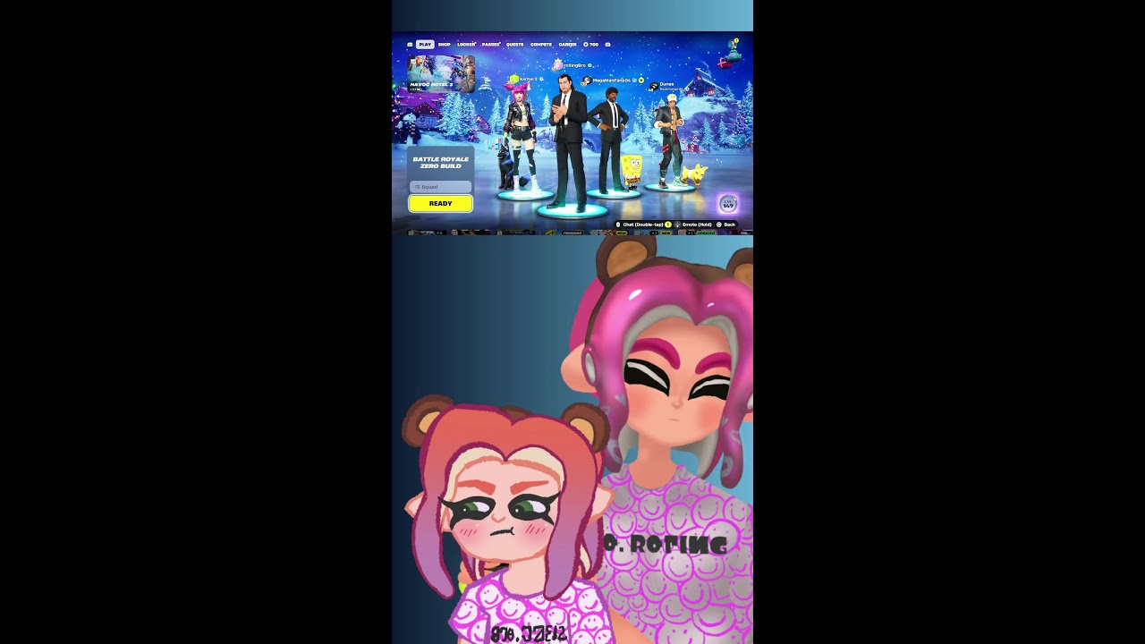 VTUBER rollingBro fortnite squads ranked reload ZB + Zero build Trooper and Pulp fiction skins