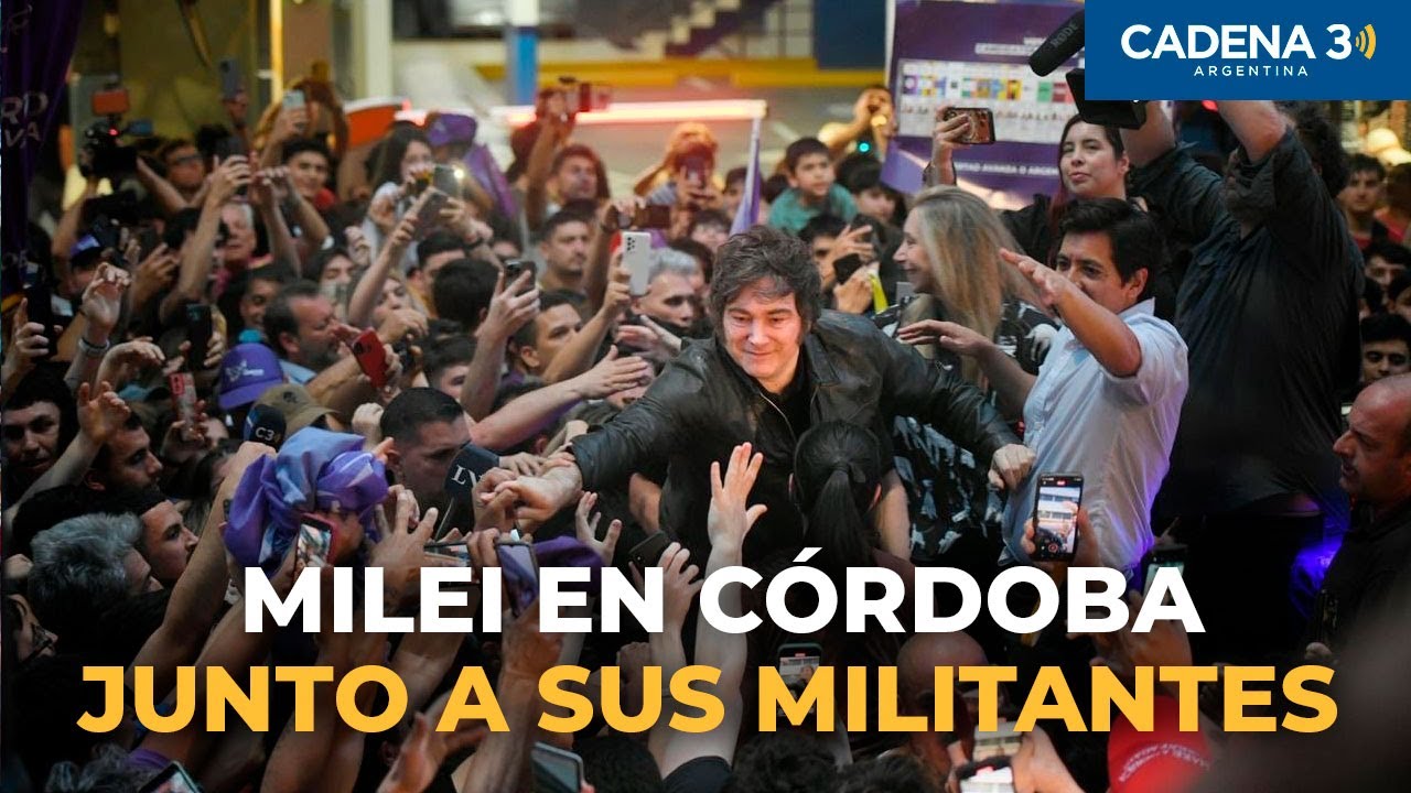 EL RECORRIDO DE MILEI JUNTO A SUS MILITANTES EN CÓRDOBA | CIERRE DE CAMPAÑA | Cadena 3 Argentina