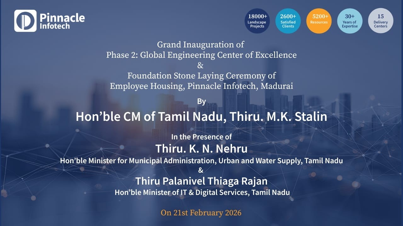 ⭕Live⭕Phase 2 Inauguration by Hon’ble CM of Tamil Nadu | Pinnacle Infotech, Madurai | 21st Feb 2026