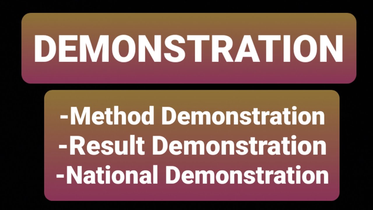 DEMONSTRATION and its types | Extension Education | LECTURE MONDAY