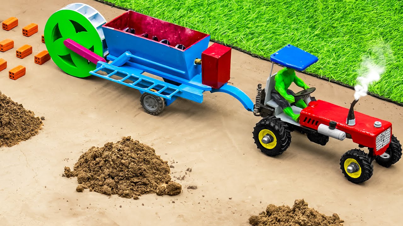 Diy tractor mini Bricks Making Machine science projects | @sunfarming7533