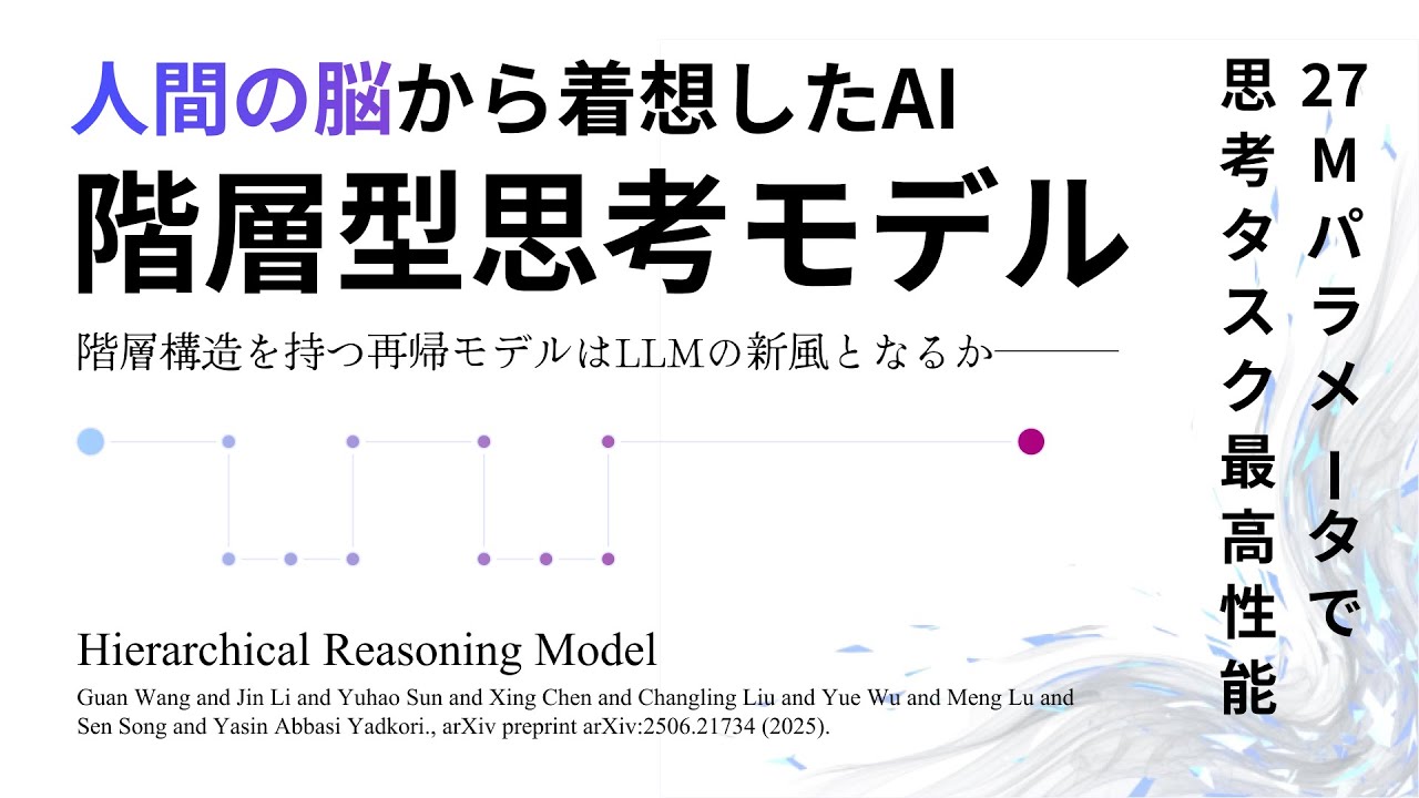 新LLMの可能性、階層型思考モデル【Hierarchical Reasoning Model】