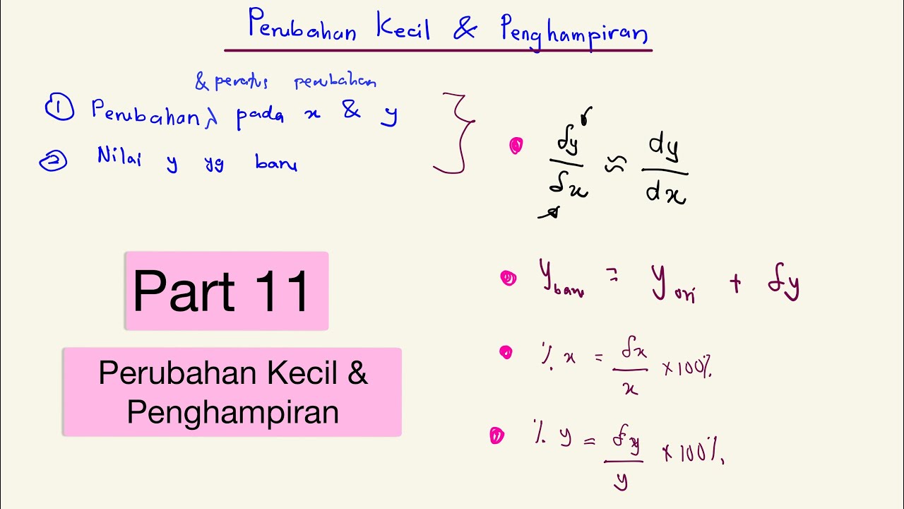 Pembezaan (Part 11) : Perubahan Kecil & Menentukan Nilai y yg Baru (Perubahan Kecil & Penghampiran)