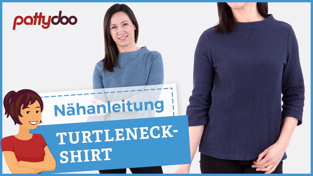 Anleitung Damenshirt mit Turtleneck Rollkragen nähen