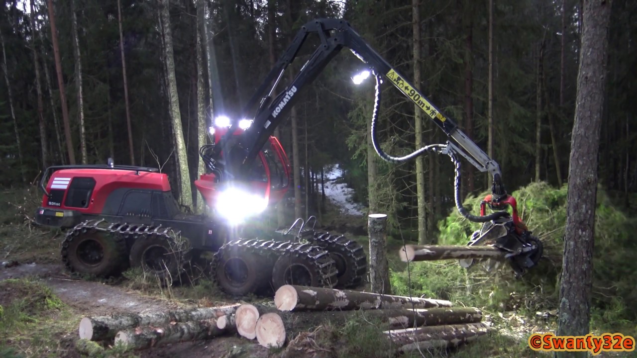4K| Komatsu 931XC Harvester