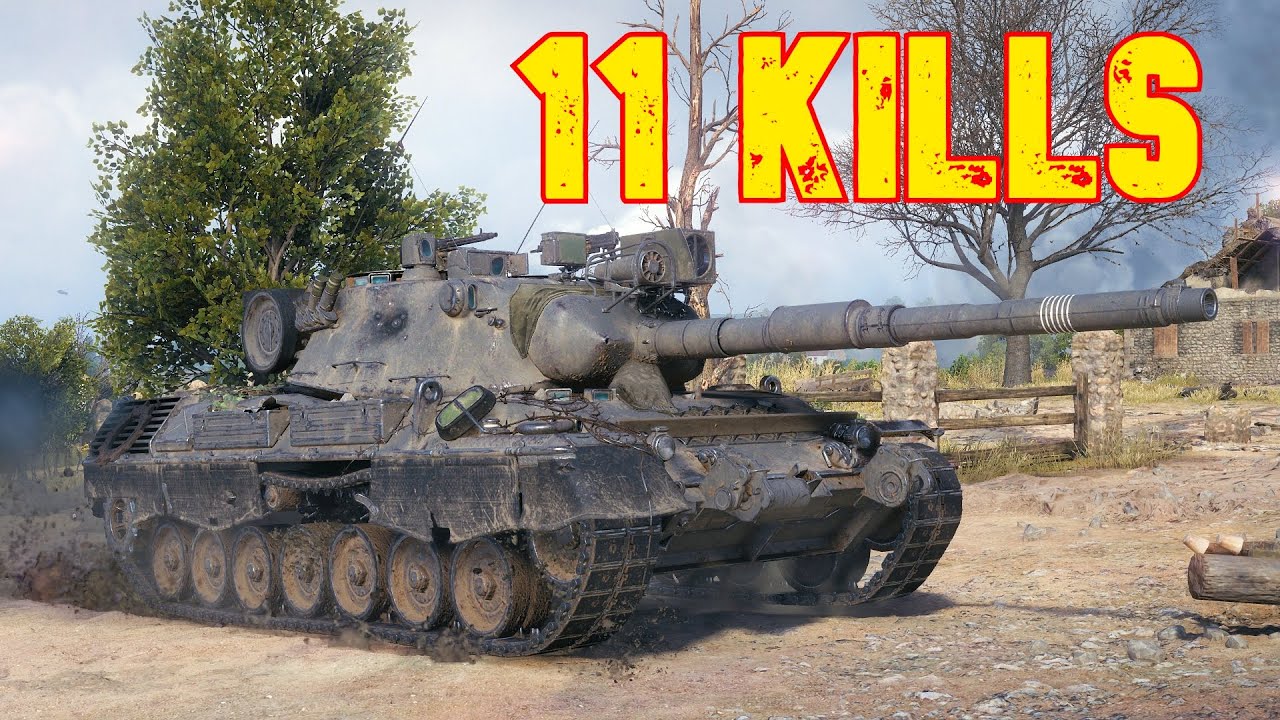 World of Tanks Leopard 1 - 11 Kills | 1 vs 4