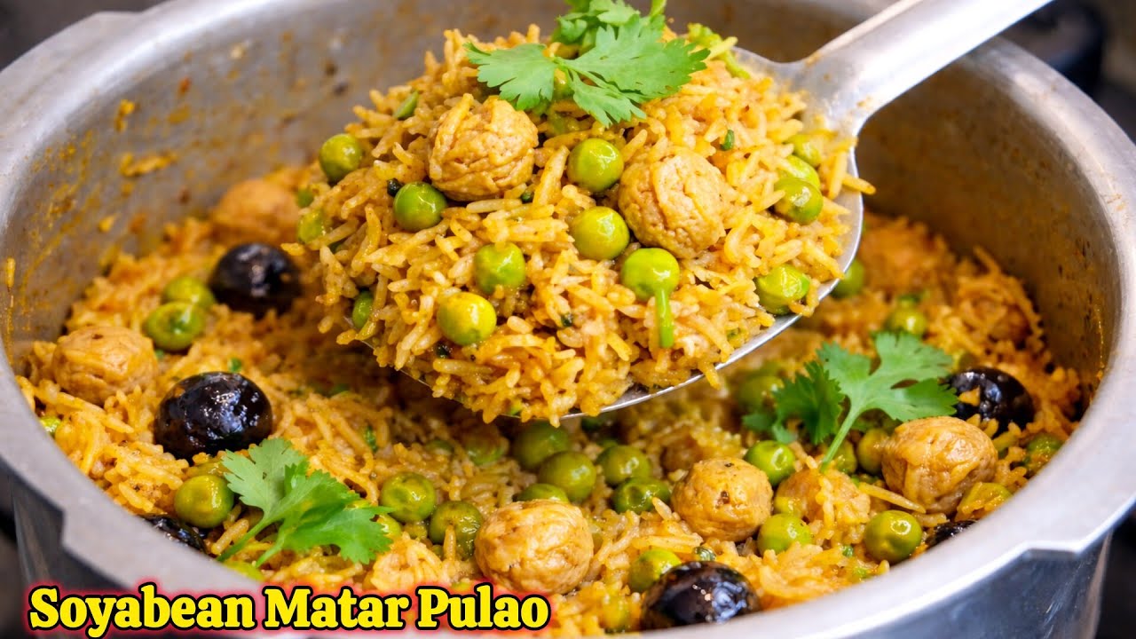 कुकर में झटपट बनाये सोयाबीन मटर पुलाव | Soya Bean Matar Pulao in Cooker | One Pot Meal | Quick Lunch