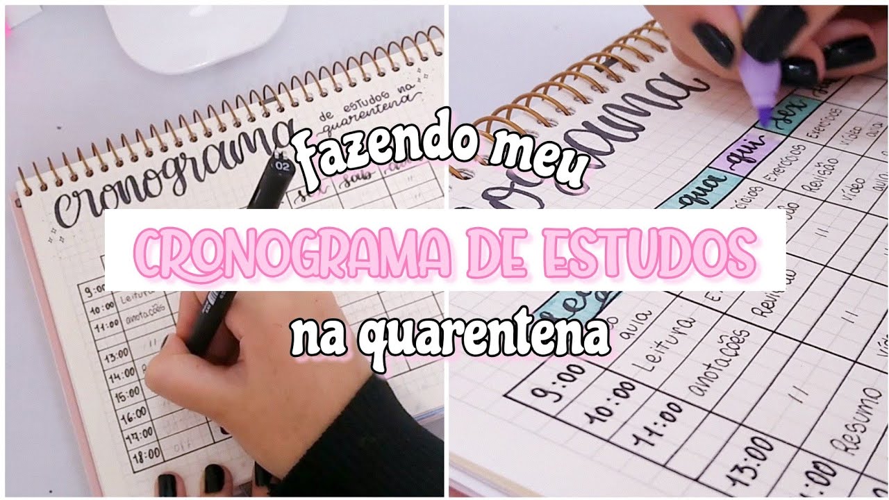 FAZENDO MEU CRONOGRAMA DE ESTUDOS NA QUARENTENA ✨