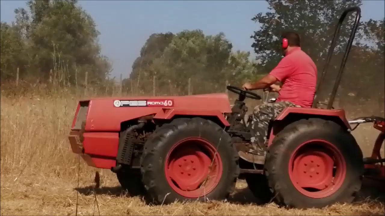 pulizia terreno incolto con trattore SAME PGS ROMA60 e trincia agrimaster XB130