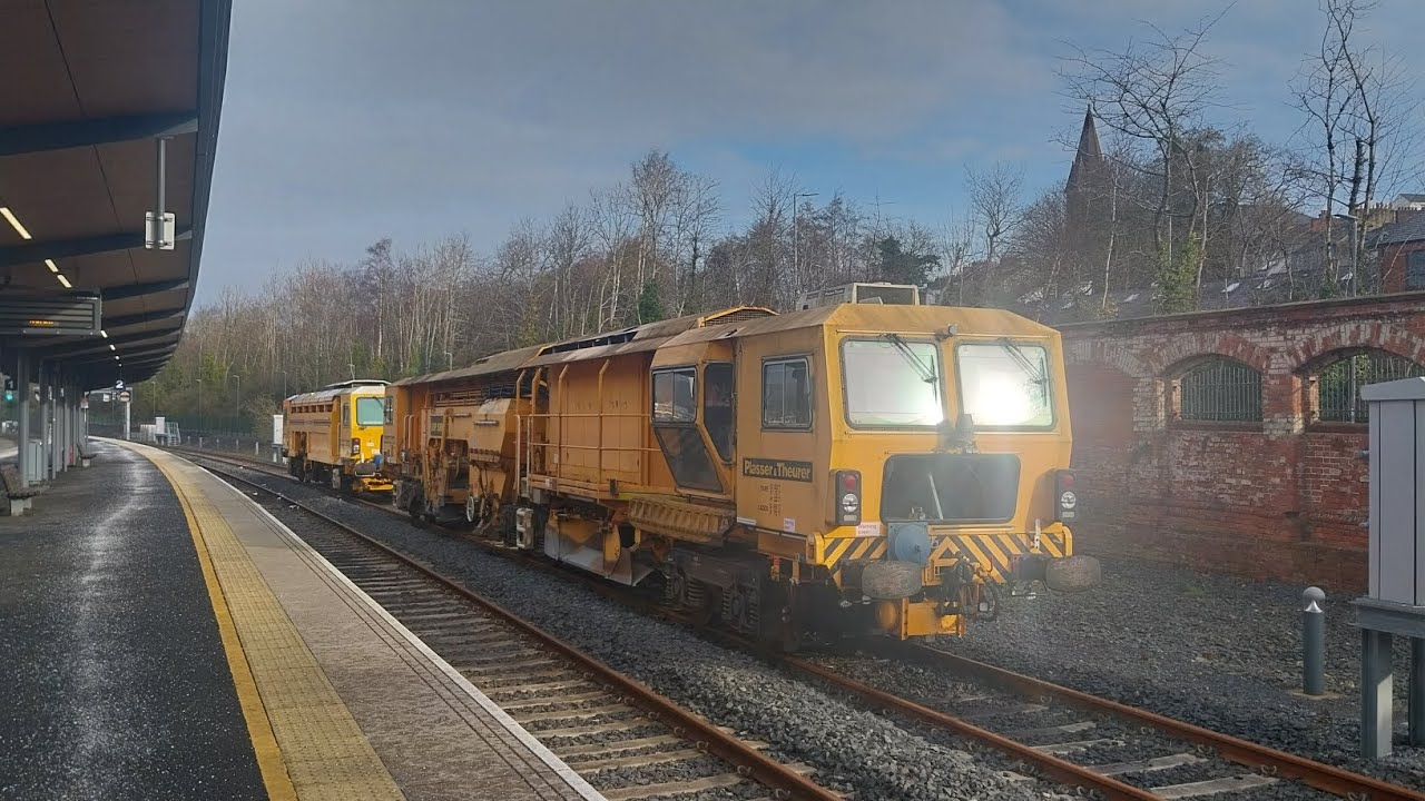 NIR Plasser and Theurer Ballast Regulator and Compact Tamper DR 73926 stabled at Derry siding.