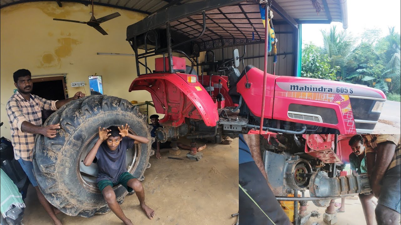 Mahindra Arjun novo 605 S tractor Rear axel oil seal change in at home part 1