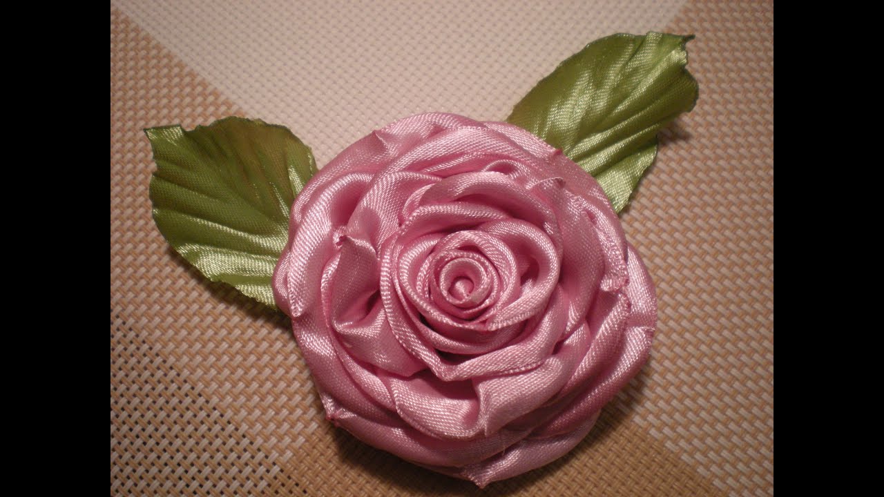 Роза из атласных лент  Канзаши / Своими руками. Видео./Rose ribbons