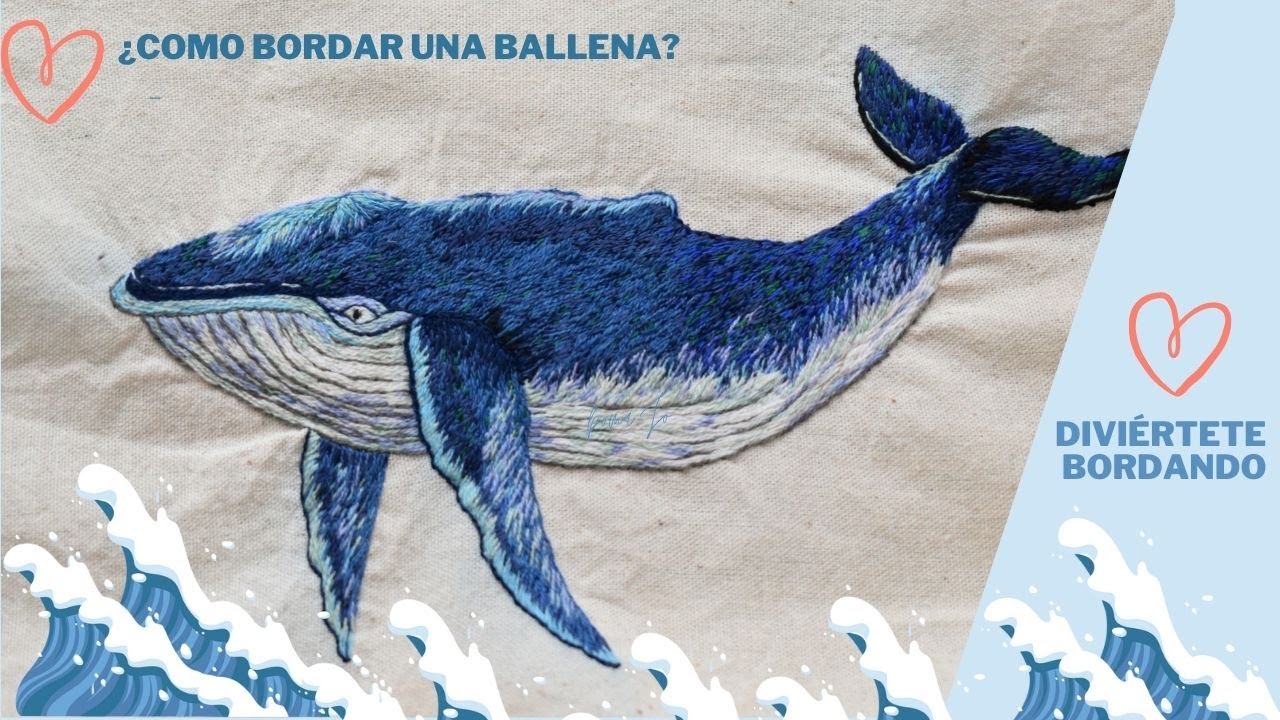 ¿Cómo bordar una ballena?, 🐳🌈 ¿Cómo hacer un bordado realista? BORDADOS A MANO 🐳🌈