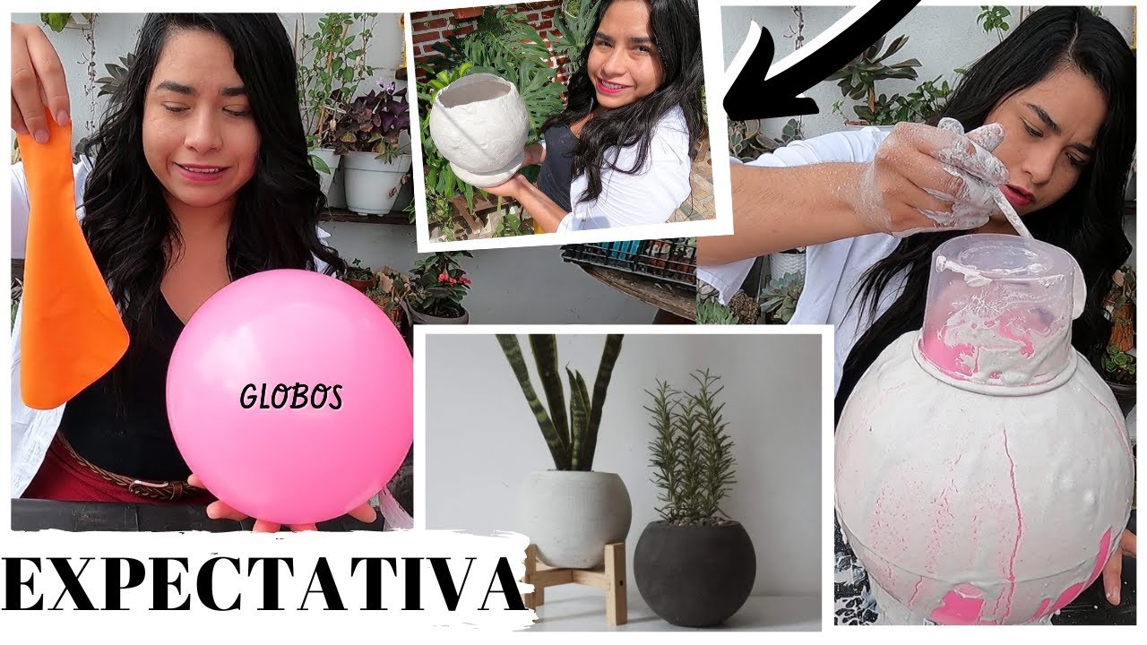 MOLDE CON GLOBOS ??? // INTENTE HACER MACETAS ECONOMICAS CON GLOBOS