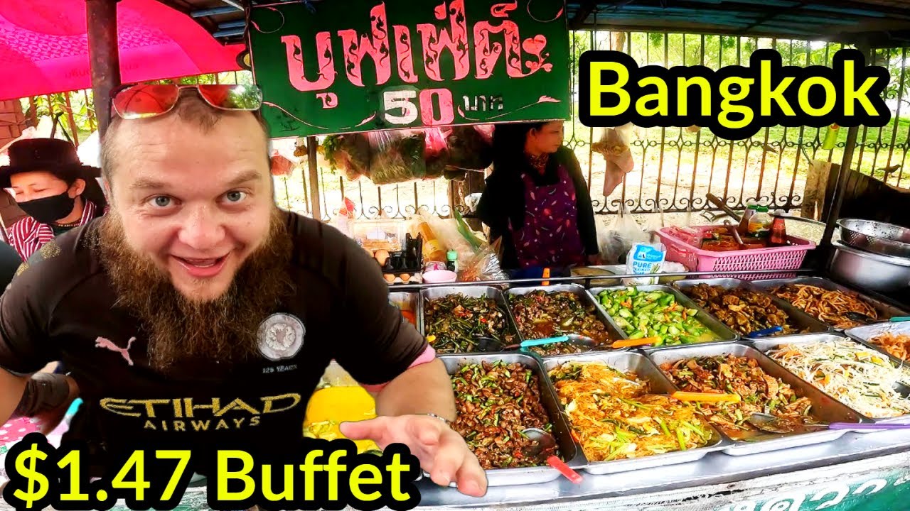 🇹🇭 WORLD'S CHEAPEST ALL YOU CAN EAT STREET FOOD BUFFET | BANGKOK, THAILAND
