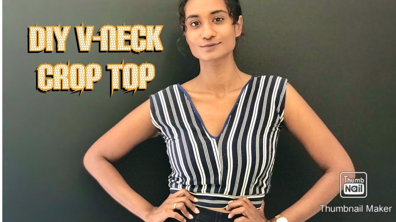 DIY V-NECK CROP TOP from a Pants || Upcycle Clothing Hacks (2020)