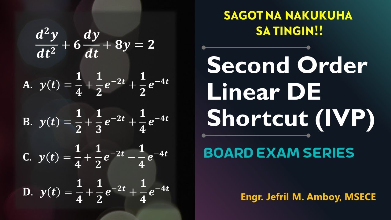 Second Order Linear Differential Equation Shortcut (IVP)| Differential Equations