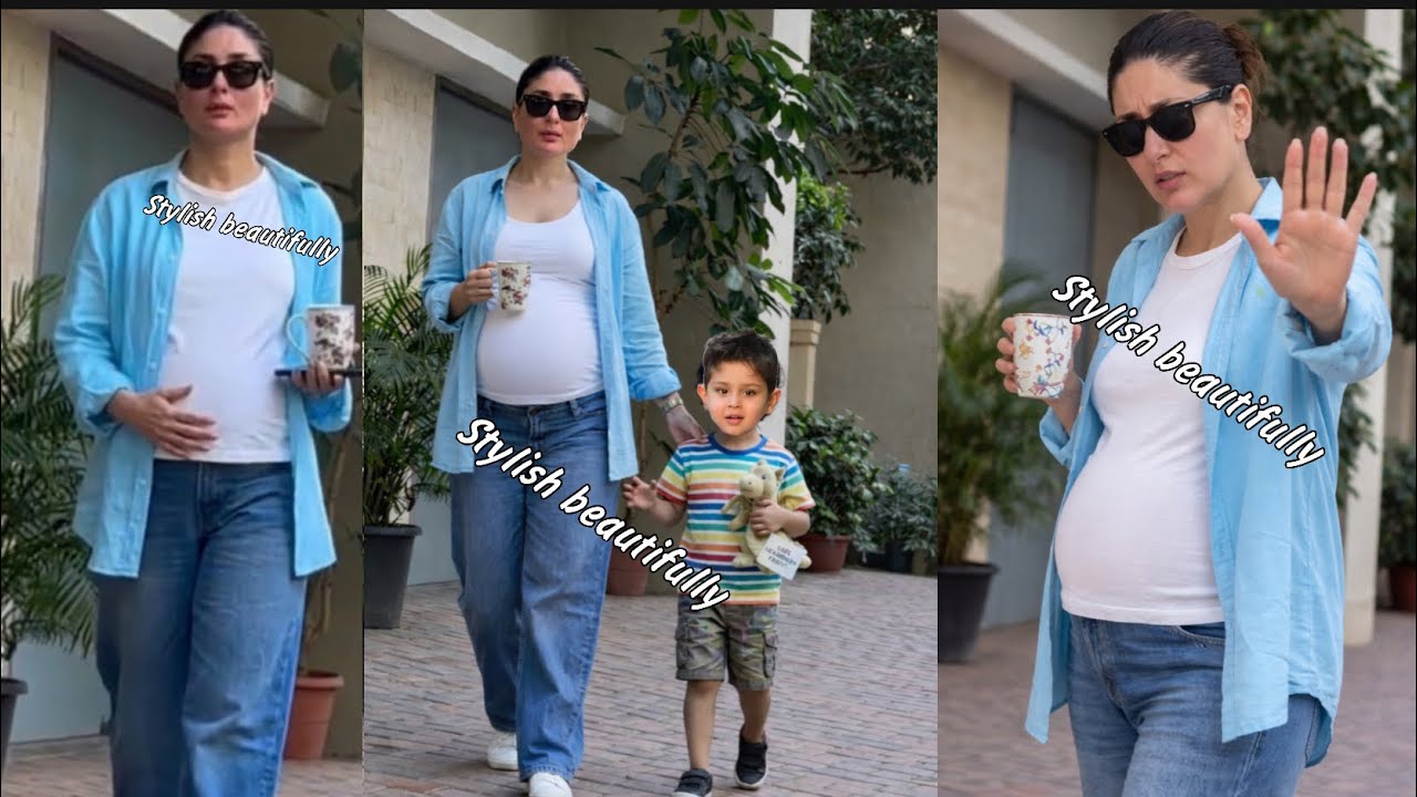 Pregnant Kareena Kapoor khan with jeh Ali khan spotted ,stopping media not to take videos!Must watch