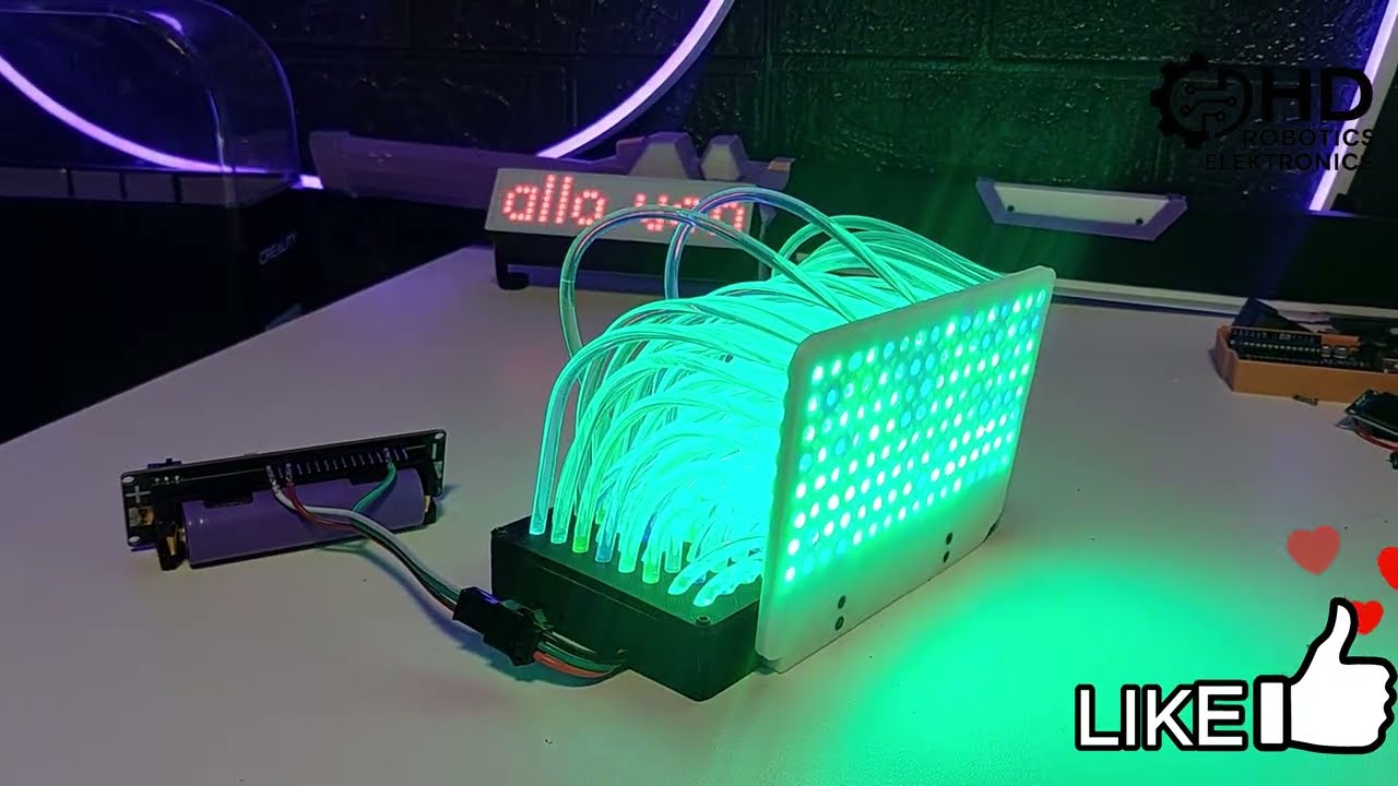WLED 2× WS2812B LED-Matrix + Glasfaser = Unglaublicher Effekt! | ESP32-C3 DIY Projekt