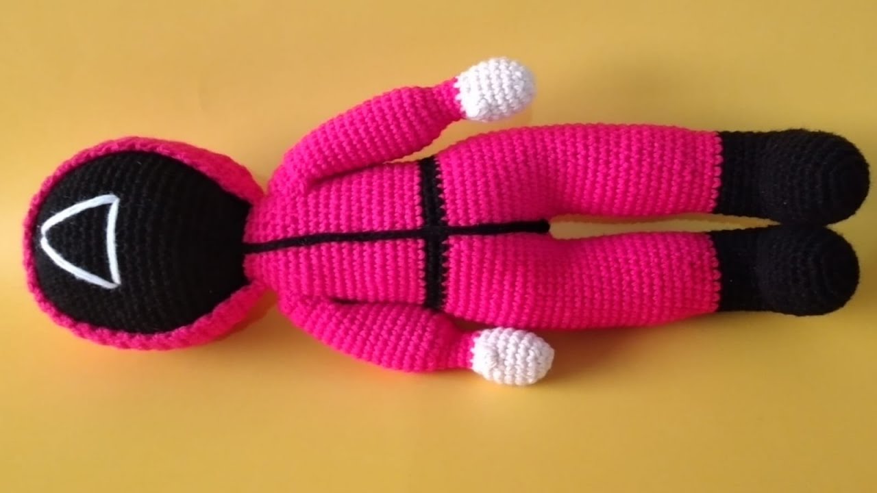Amigurumi el soldado, juego del calamar parte 3 paso a paso