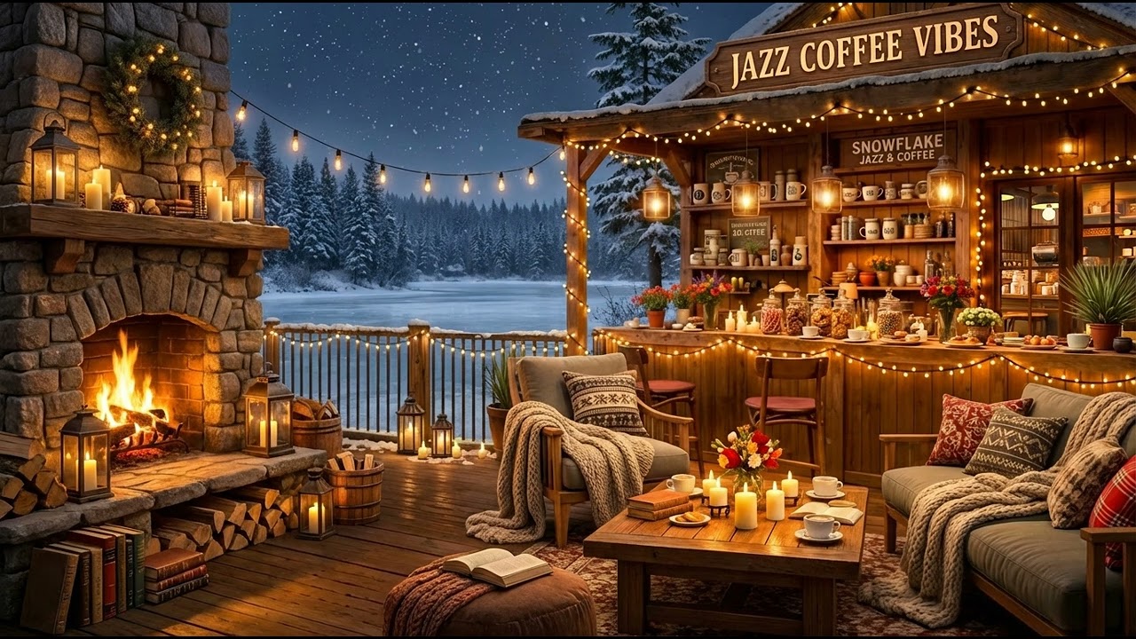 Calm Snow Cafe Jazz ❄ Piano Study and Work Music
