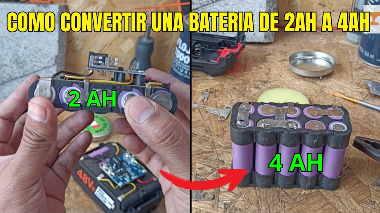 Cómo convertir una batería 20V 2Ah en una 4Ah 💥 (Fácil y real)