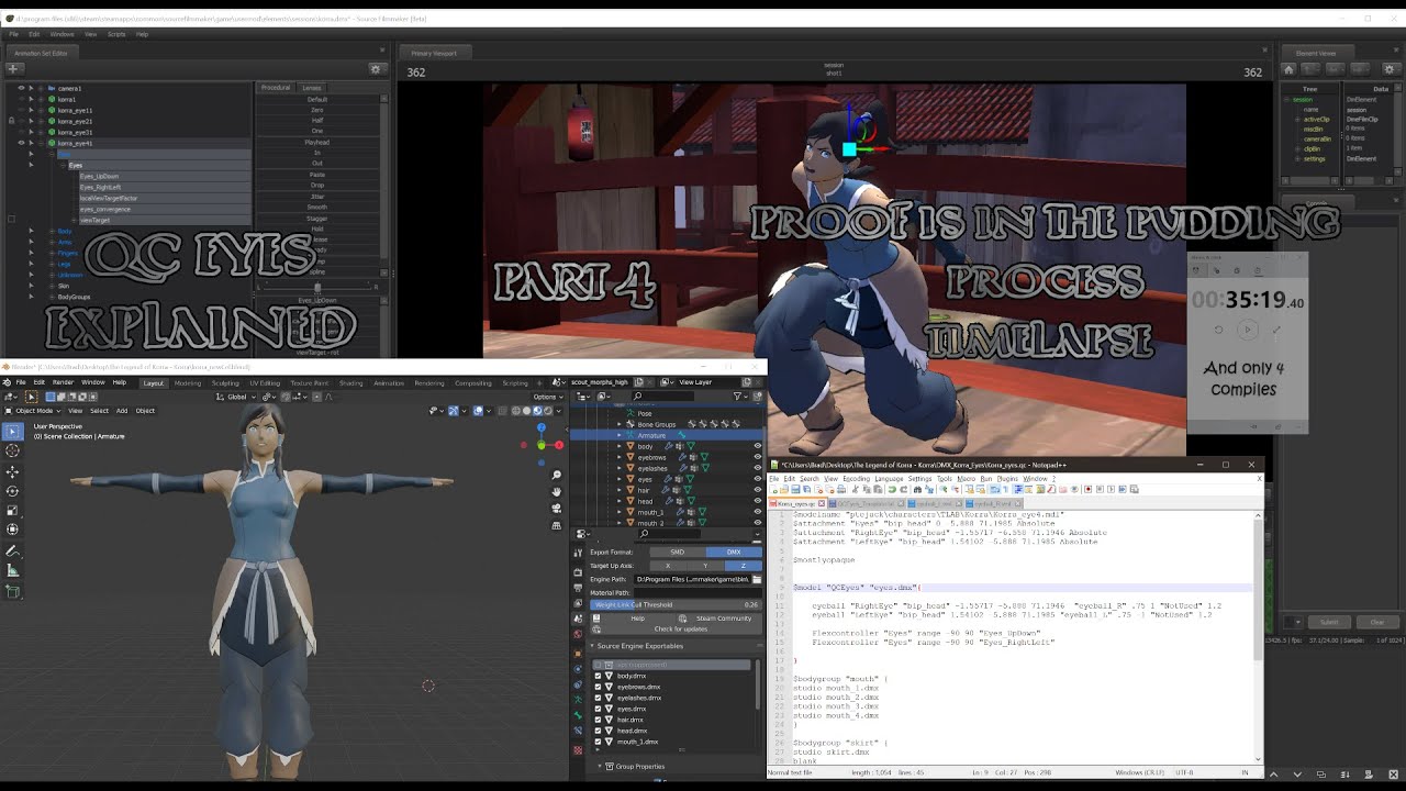 SFM/Blender - QC Eyes - Part 4 - (Timelapse)