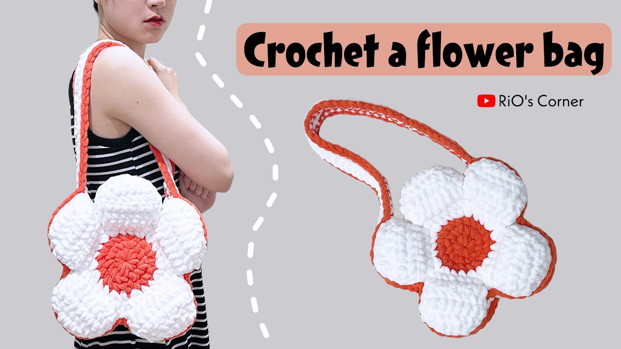 Crochet a flower bag | Hướng dẫn móc túi bông hoa | RiO's Corner
