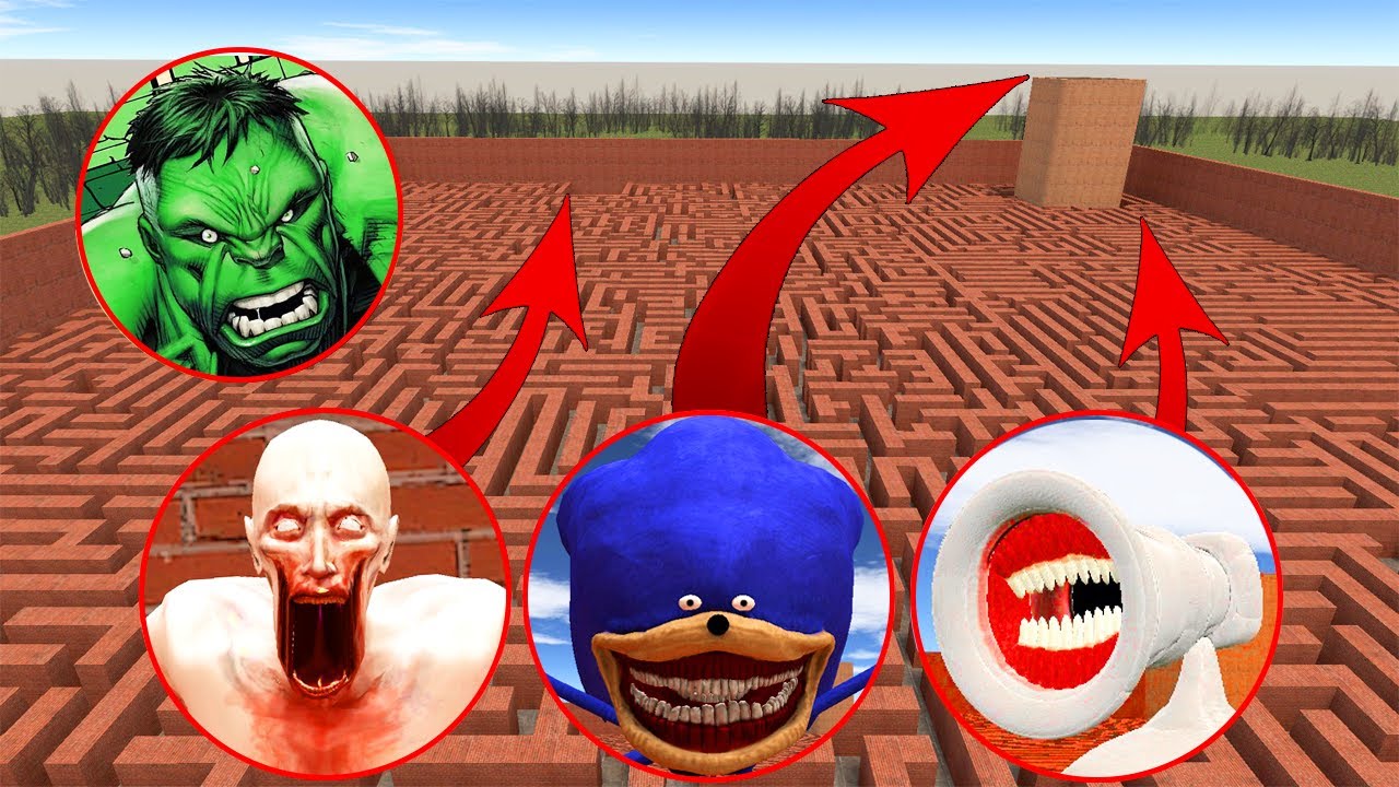 SCP-096 vs Shin Sonic vs Megahorn in Garry’s Mod Titan Fight!