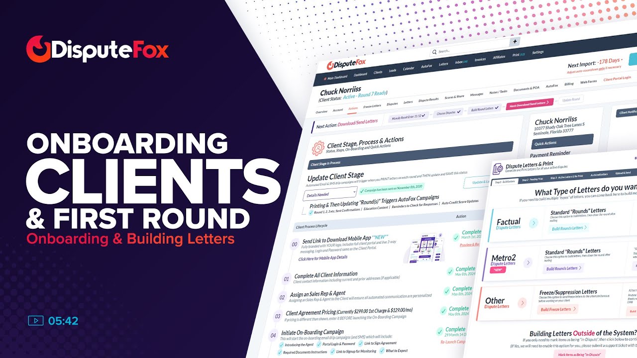 Client On-Boarding and Building Your First Round of Disputes