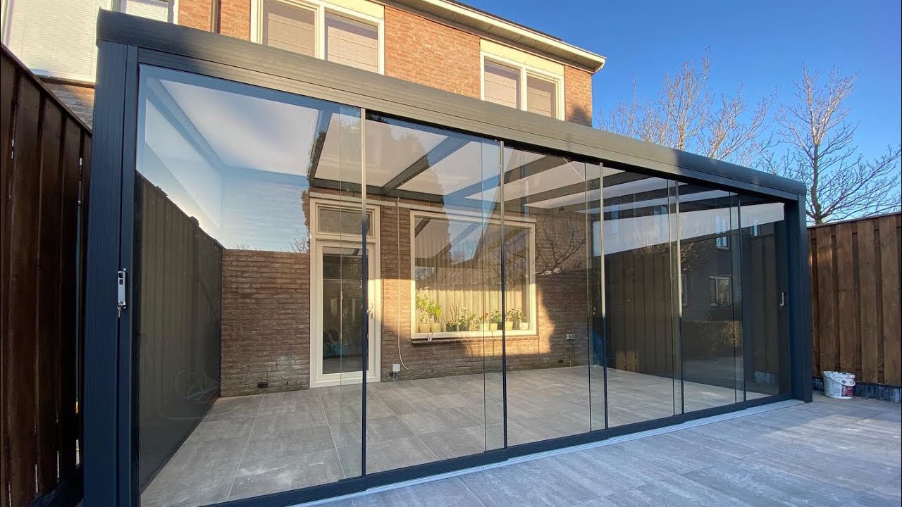 NIEUW ! Veranda + Glazen Schuifdeuren incl. slot systeem | EMBA VERANDA