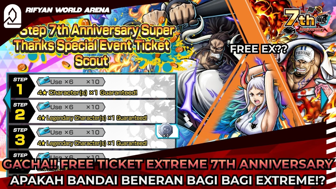 WOW! GILA BANDAI BENERAN BAGI BAGI EXTREME DI 7TH ANNIVERSARY?! - ONE PIECE Bounty Rush