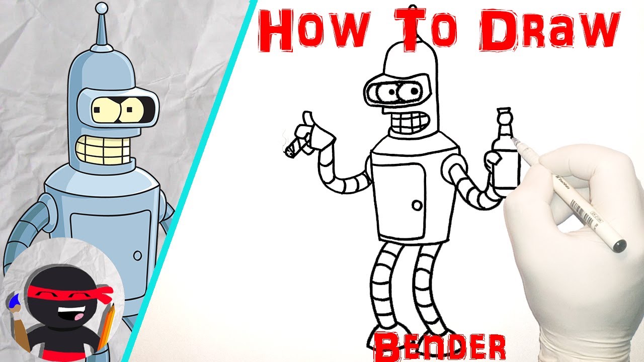 How To Draw Bender | Easy, Step By Step Tutorials for Beginners